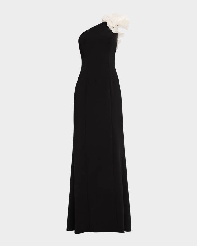 One-Shoulder Crepe Gown